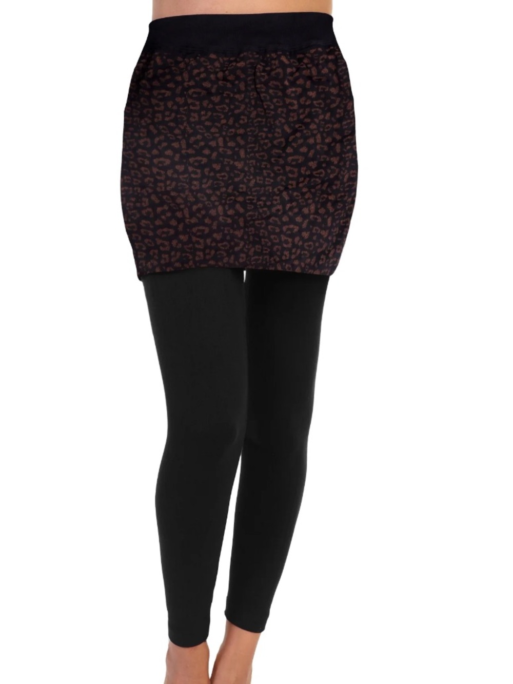 NWT Angelina Angelina Cotton Comfort High Waisted Leggings with Mini Skirt L/XL